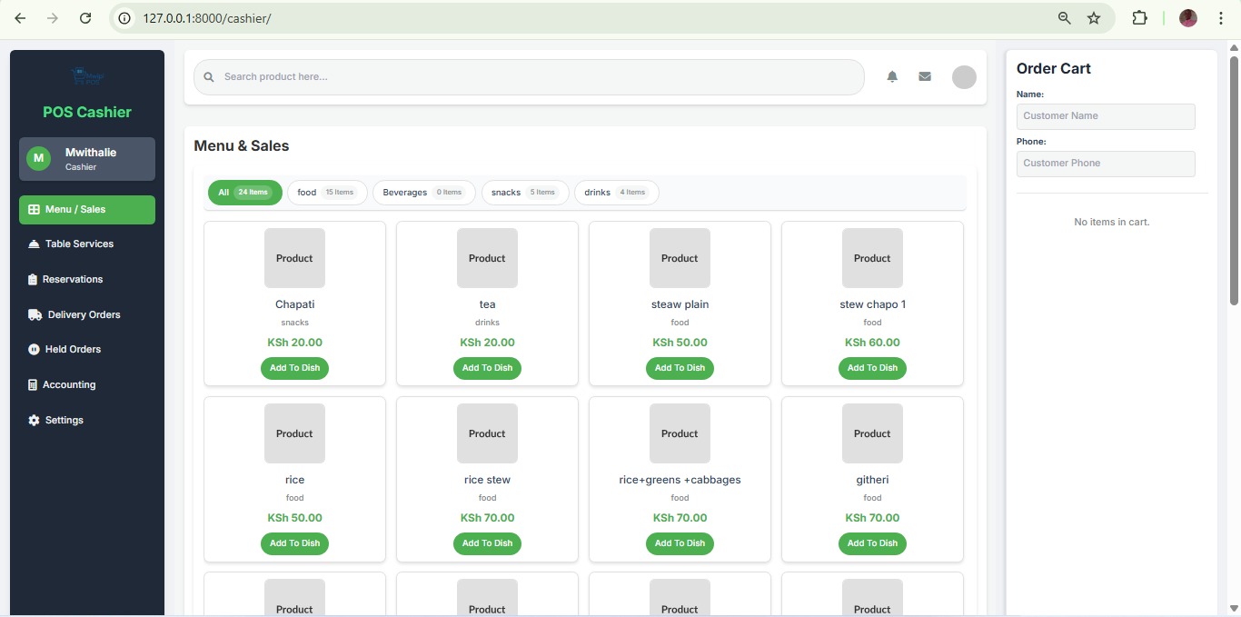 NextGen POS Cashier Interface